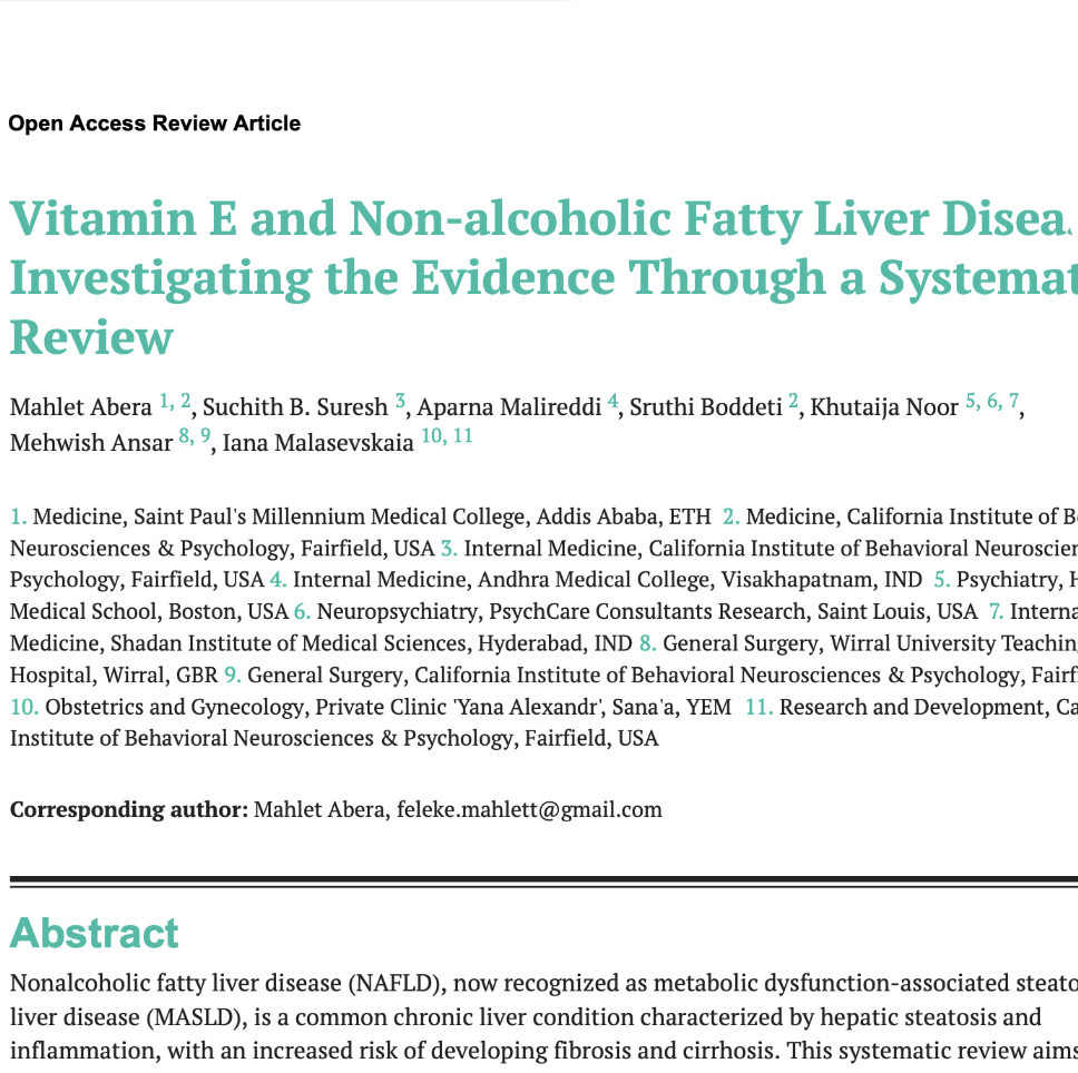 Vitamin E and Non-alcoholic Fatty Liver Disease: Investigating the Evidence Through a Systematic Review