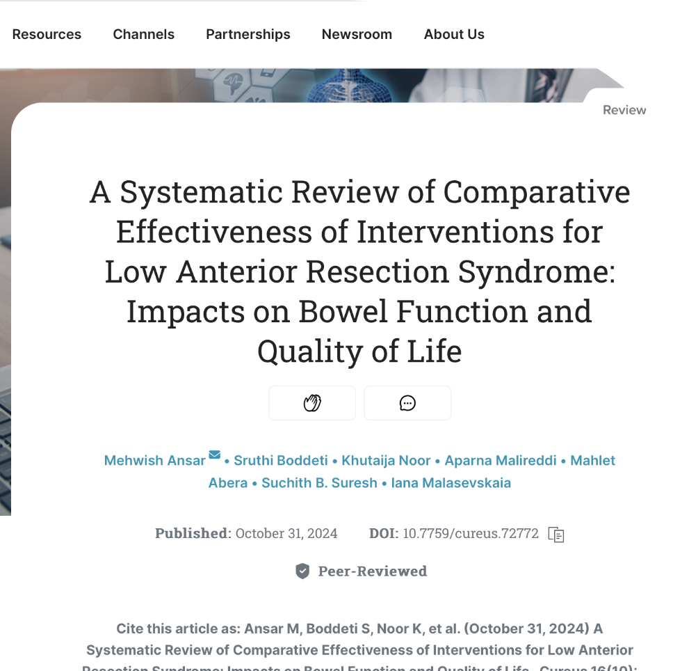 A Systematic Review of Comparative Effectiveness of Interventions for Low Anterior Resection Syndrome: Impacts on Bowel Function and Quality of Life